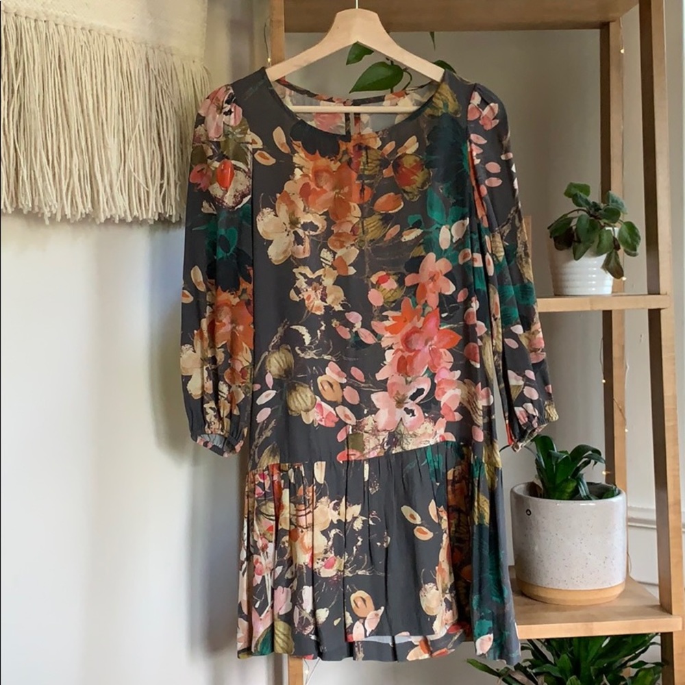 Meadow Rue floral drop waist dress